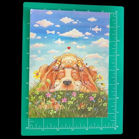 Leanin Tree Greeting Card & Magnet Set LAZY DAY AFTERNOON Cat Dog Gary Patterson - Picture 9 of 16